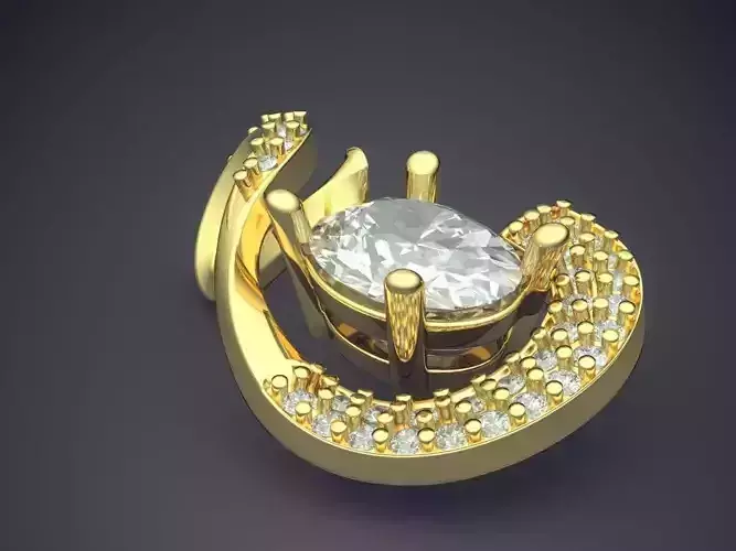 Sophisticated Pendant With Diamonds CAD 5165 3D print model