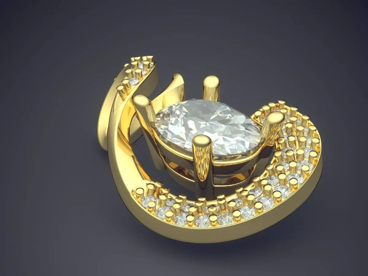 Sophisticated Pendant With Diamonds CAD 5165 3D print model