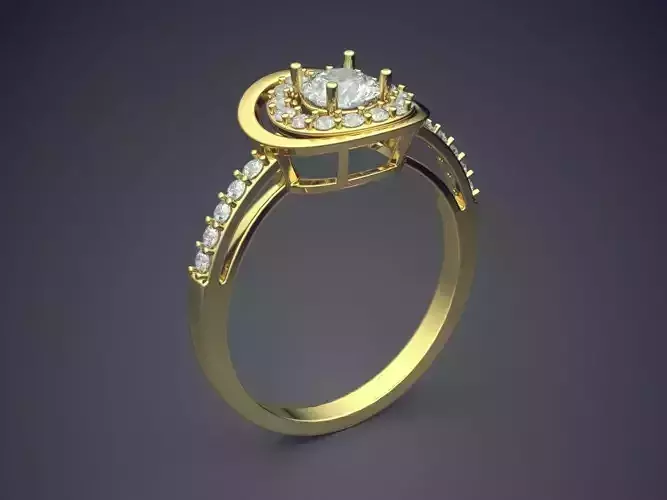 Engagement Ring With Diamonds CAD-5158