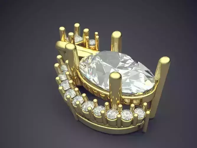 Pendant With Diamonds CAD-5155 3D print model