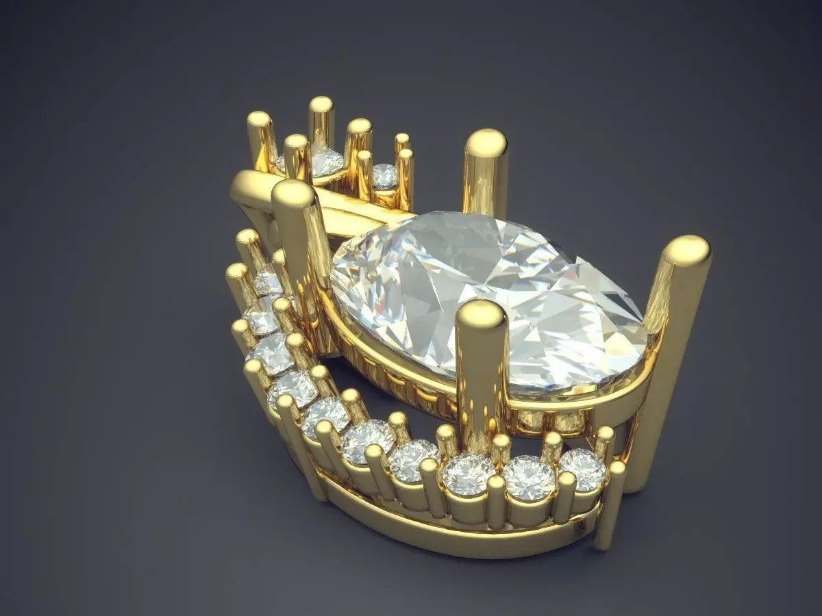 Pendant With Diamonds CAD-5155 3D print model_0