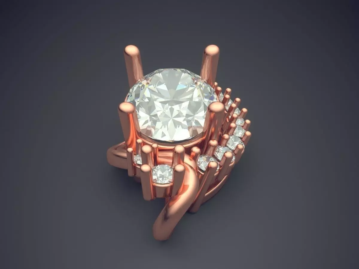 Pendant With Diamonds CAD-5155 3D print model_2