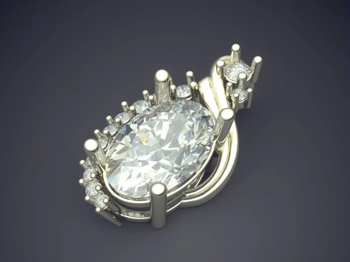 Pendant With Diamonds CAD-5155 3D print model_1