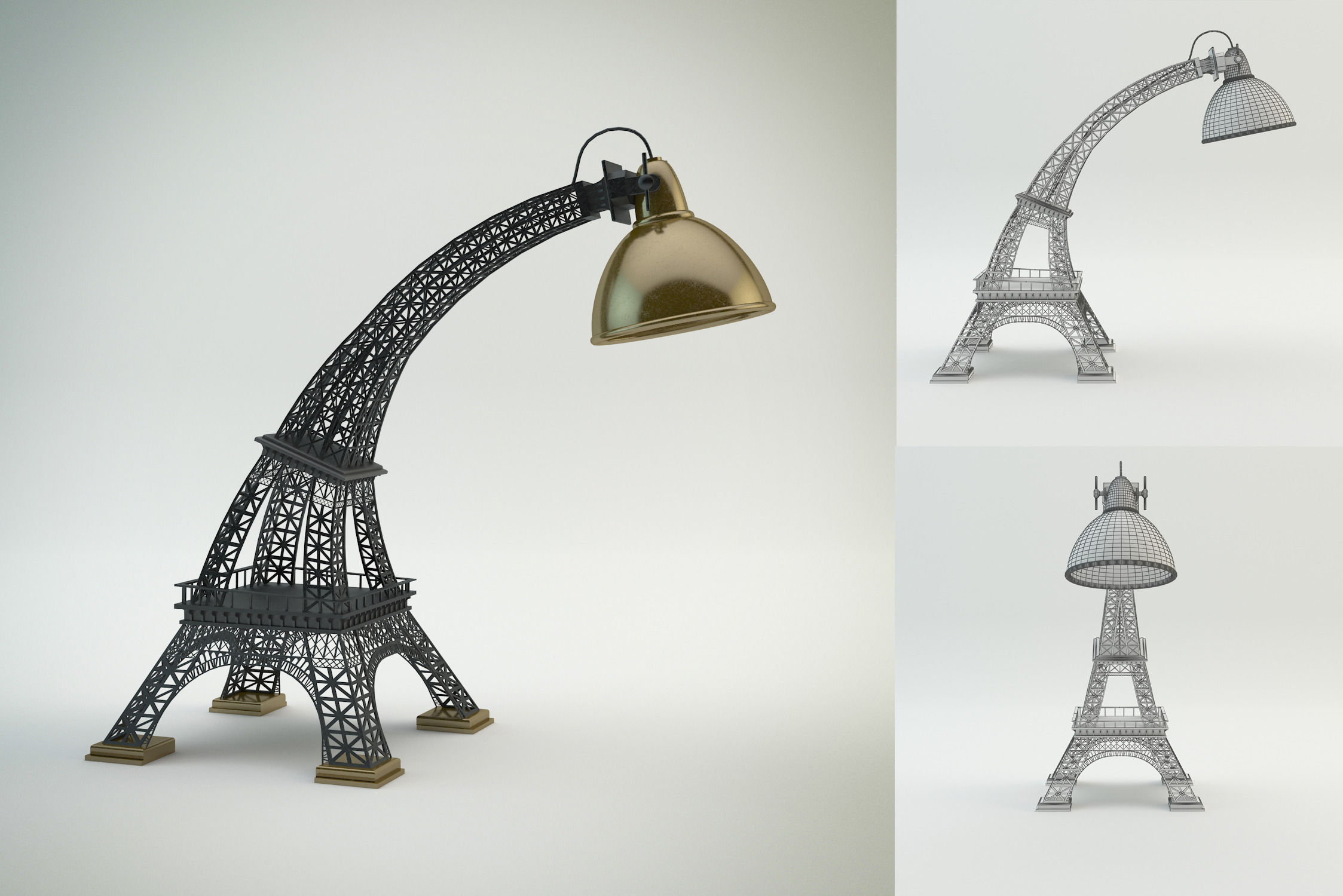 3d Model Eiffel Tower Lamp Cgtrader Eiffel Tower Lamp 3d Model