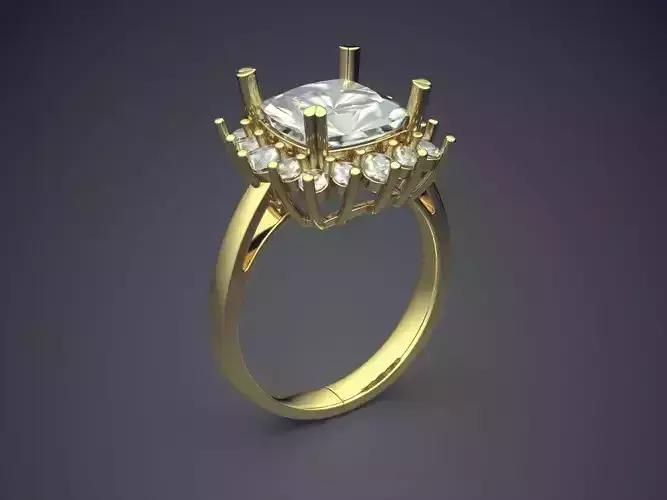 Engagement Ring With Diamonds CAD-5150