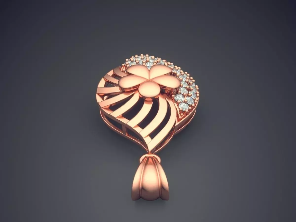 Pendant With Diamonds CAD-5151 3D print model_2
