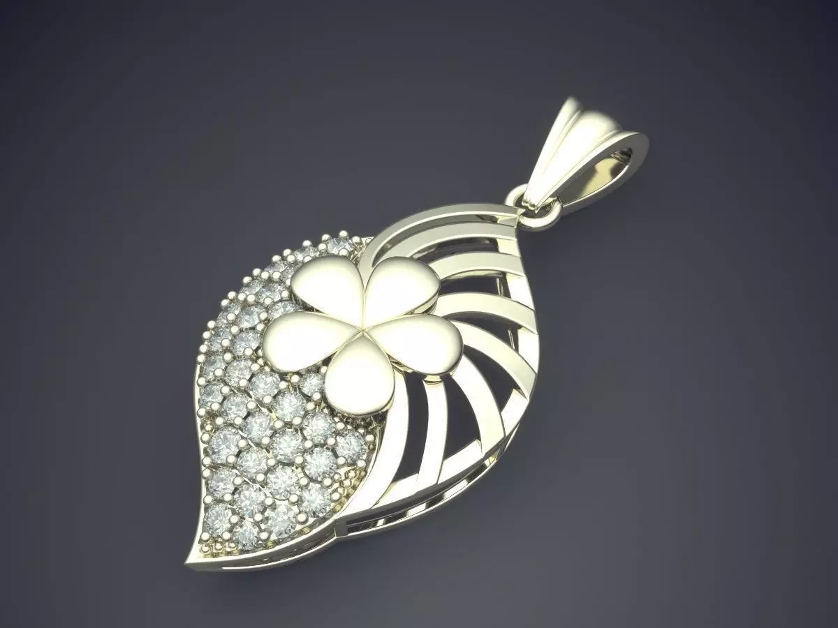Pendant With Diamonds CAD-5151 3D print model_1