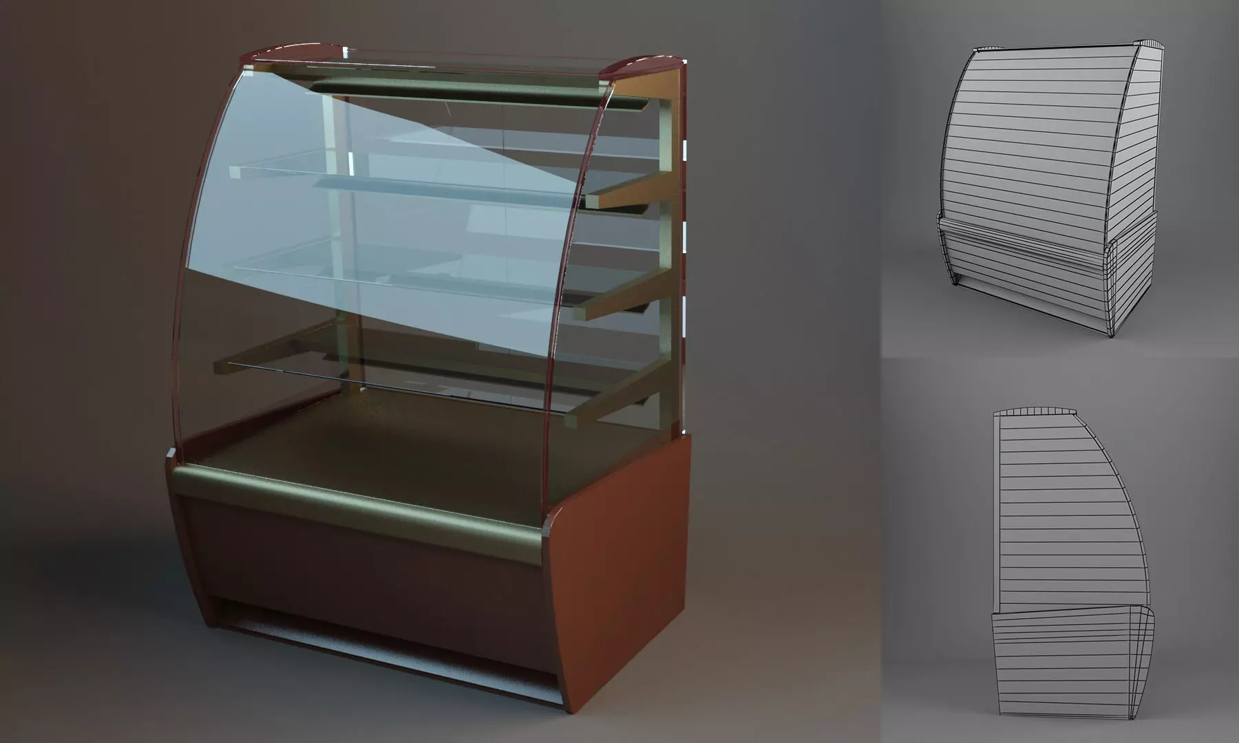 Showcase bakery display case 3D model_0