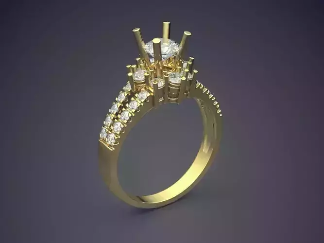 Engagement Ring With Diamonds CAD-5143