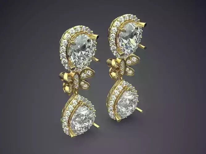 Sophisticated Brooch Covered With Diamonds CAD 5142 3D print model