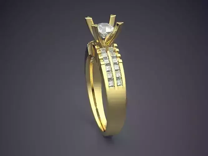 Simple Ring With Medium Sized Diamond CAD 5135