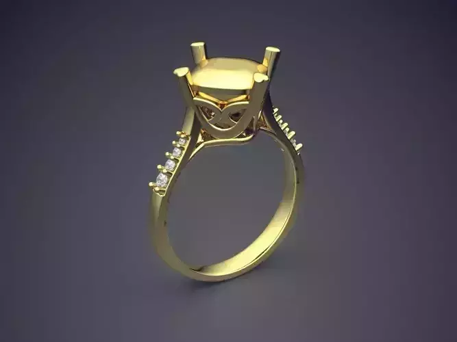 Ring WIth Big Square Shaped Ornament On Top CAD 5132