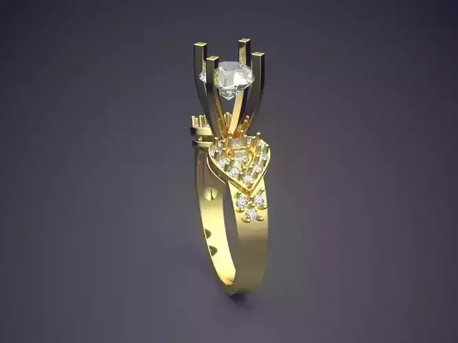 Luxury Ring With Heart Shaped Ornaments On The Sides CAD 5130