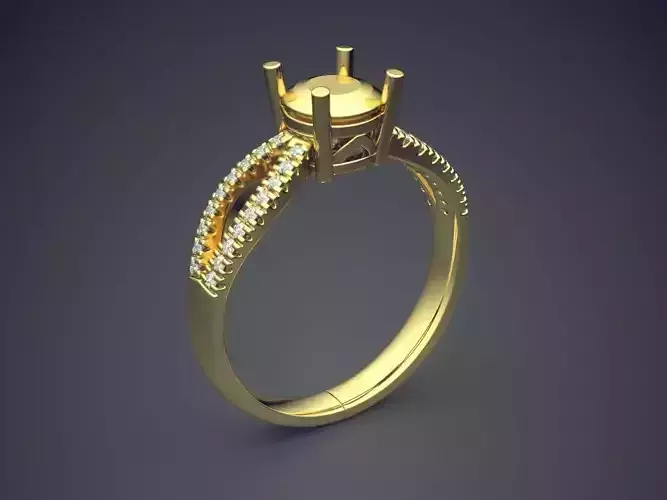 Ring With Two Arches On The Side CAD 5128