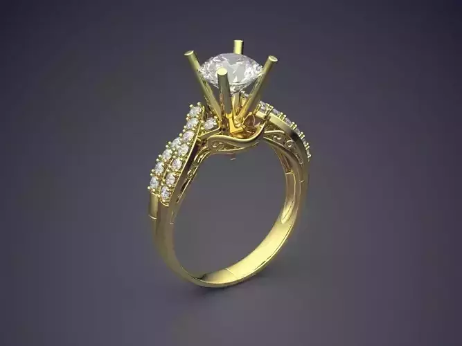 Luxurious Ring Covered With Diamonds CAD 5124 3D print model