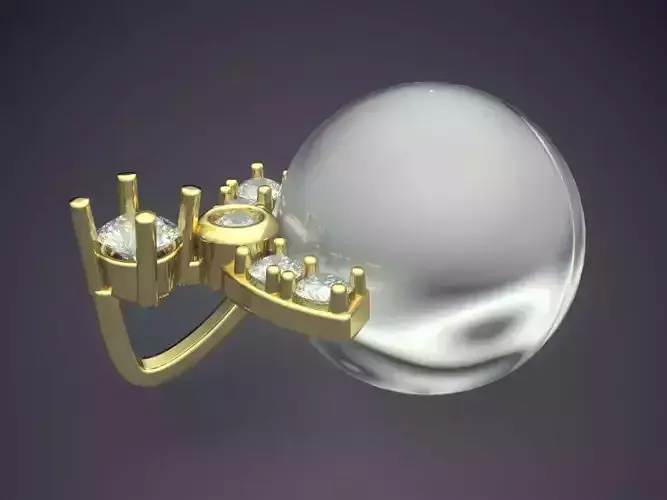 Pendant With Giant Sphere Diamond CAD 5116