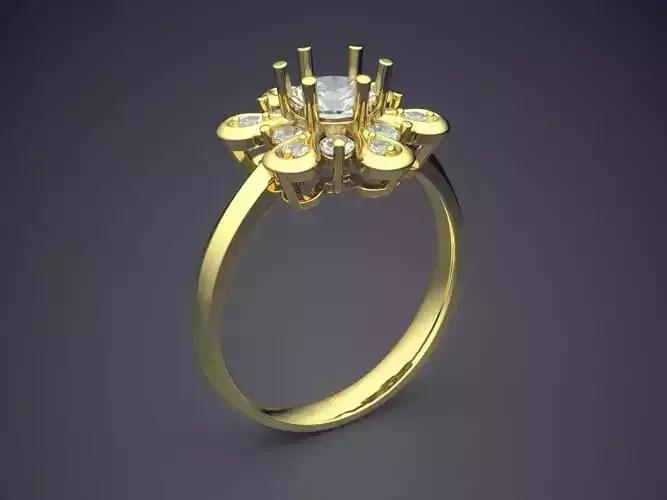 Ring With Flower Of Diamonds CAD 5112