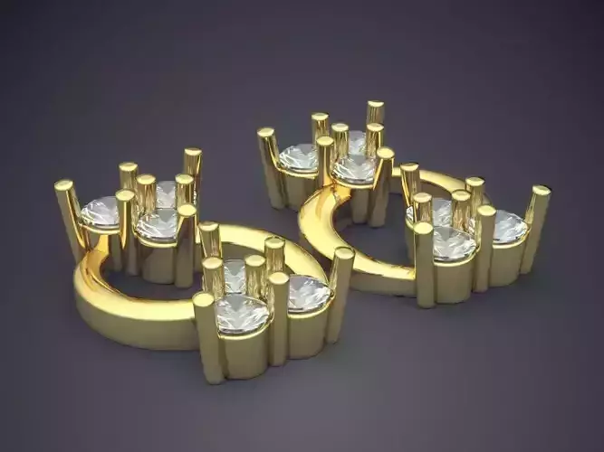 Jewerly Piece With 6 Small Diamonds CAD 5107 3D print model