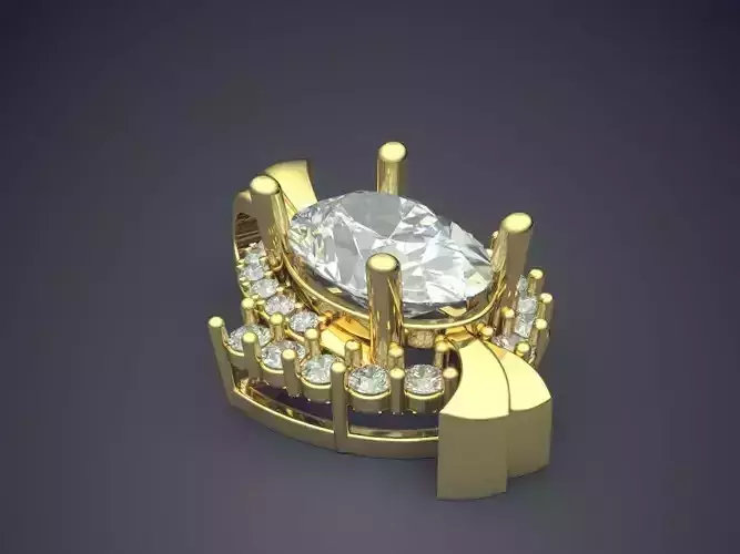 Pendant Covered With Diamonds CAD 5111 3D print model