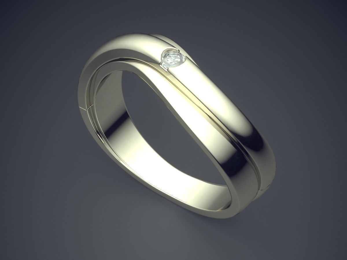 Two Intertwined Ring With Tiny Diamond CAD 5104 3D print model_1