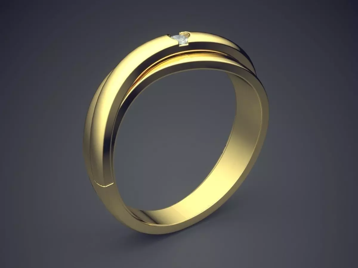 Two Intertwined Ring With Tiny Diamond CAD 5104 3D print model_0