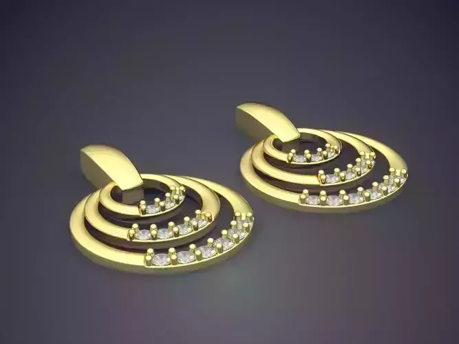 Simple Circle Earrings CAD 5103 3D print model