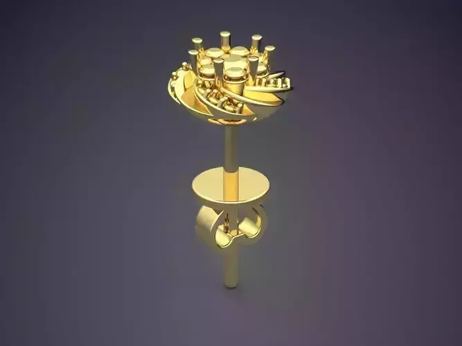 Small Detailed Earrings With Accessory CAD 5098