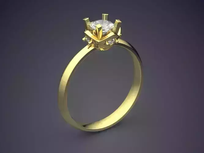 Simple Engagement Ring With Diamond On Top CAD 5097