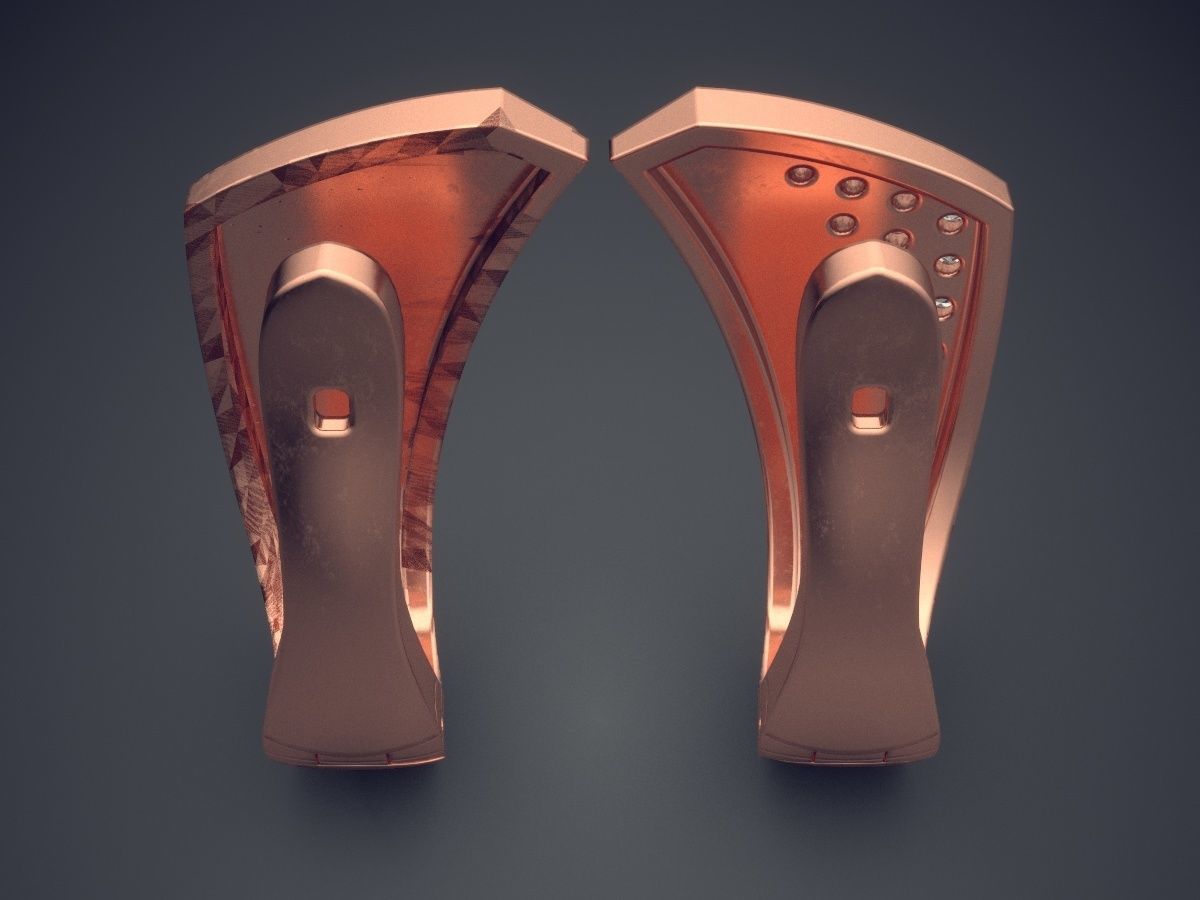 Clipping Earrings With Tiny Diamonds CAD 5101 3D print model_2