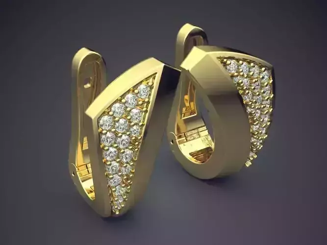 Clipping Earrings With Tiny Diamonds CAD 5101 3D print model