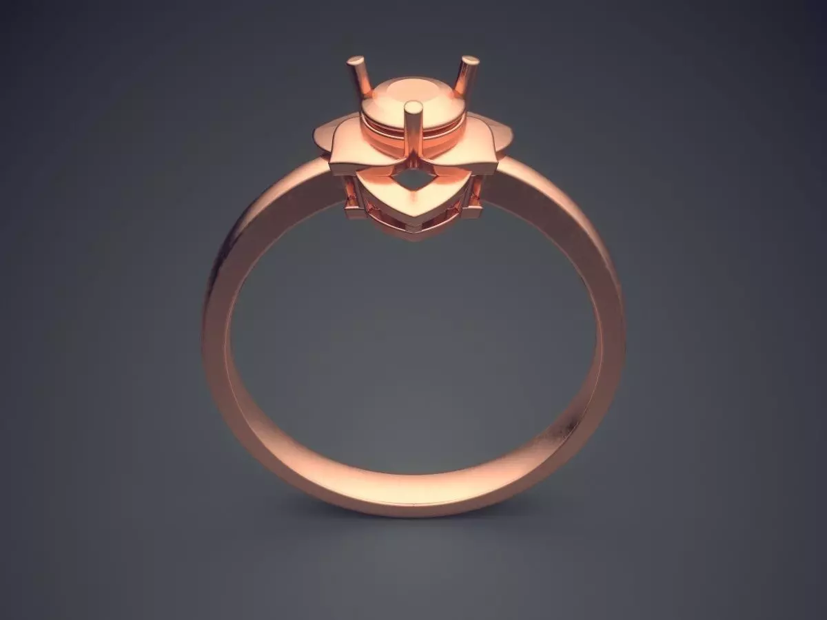 Simple Ring With Triangle Shaped Ornament CAD 5095 3D print model_2
