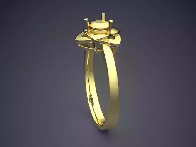 Simple Ring With Triangle Shaped Ornament CAD 5095