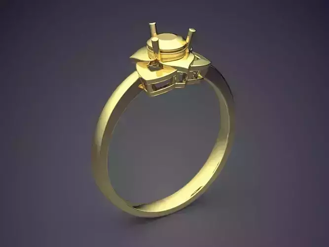 Simple Ring With Triangle Shaped Ornament CAD 5095