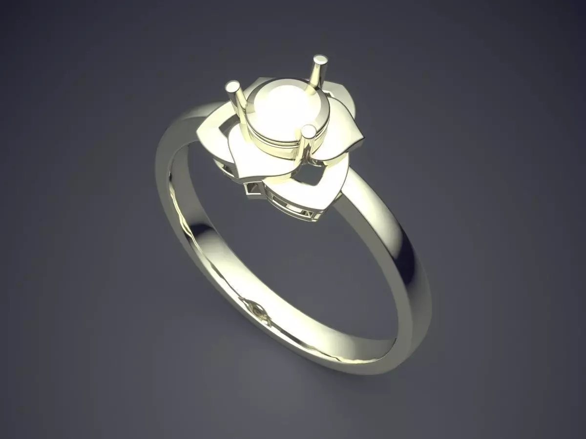 Simple Ring With Triangle Shaped Ornament CAD 5095 3D print model_1