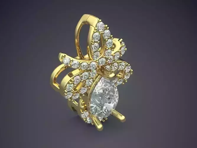 Luxurious Brooch With Diamonds On The Surface CAD 5096 3D print model