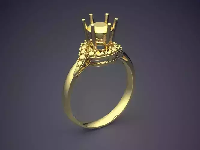 Ring With Crown On Top CAD 5091 3D print model