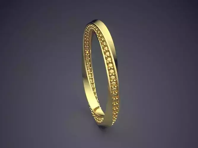 Simple Yet Complex Designed Ring With Tiny Diamonds CAD 5093