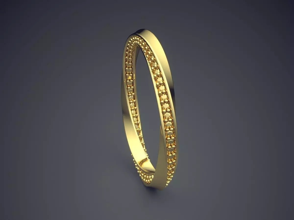 Simple Yet Complex Designed Ring With Tiny Diamonds CAD 5093 3D print model_3