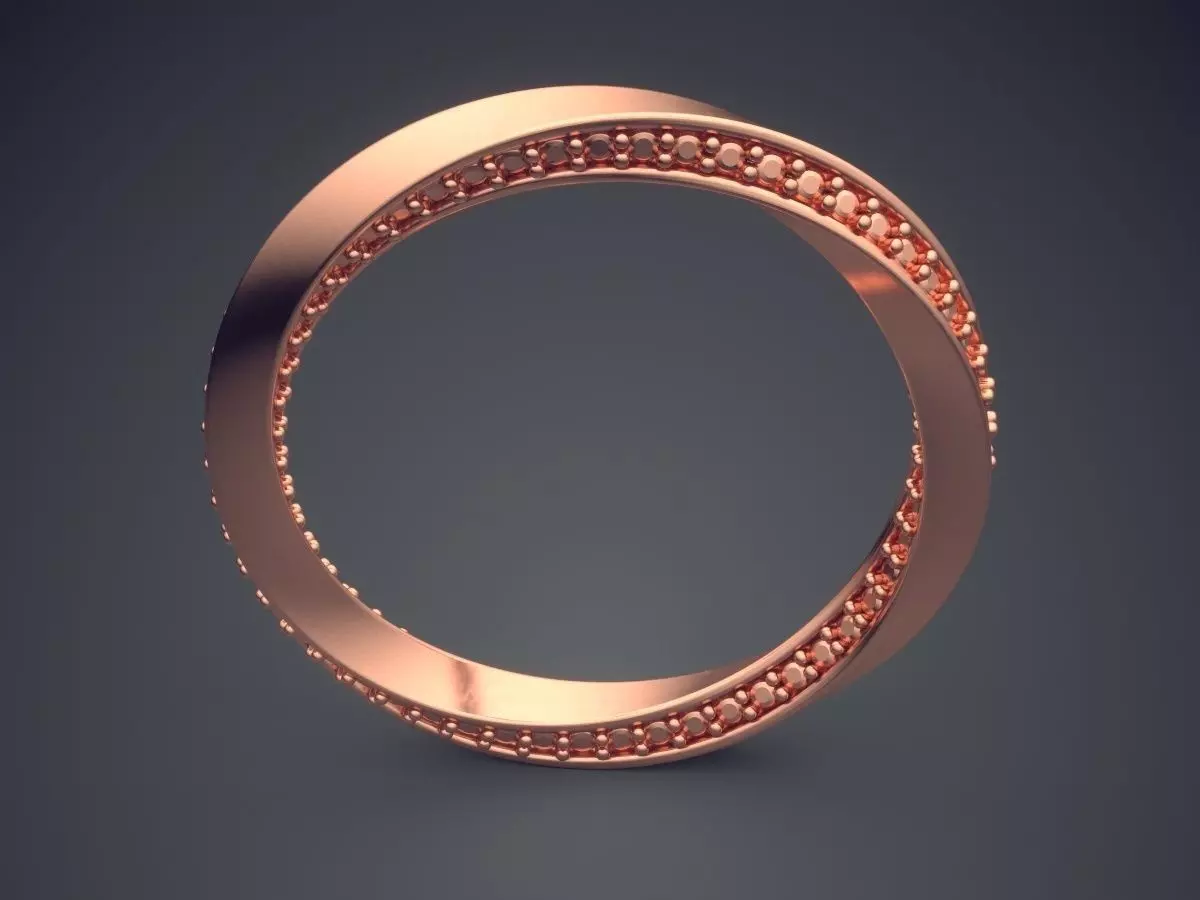Simple Yet Complex Designed Ring With Tiny Diamonds CAD 5093 3D print model_2