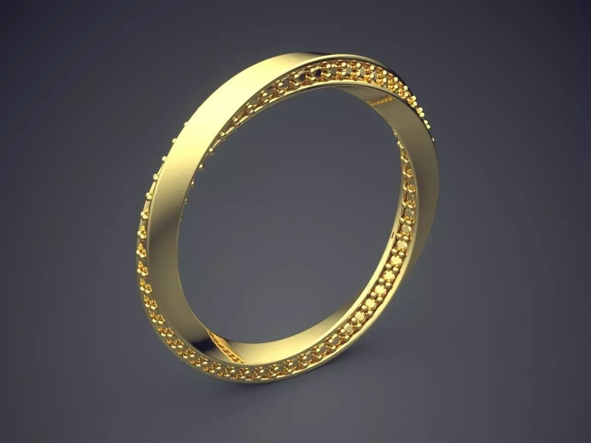 Simple Yet Complex Designed Ring With Tiny Diamonds CAD 5093 3D print model_0