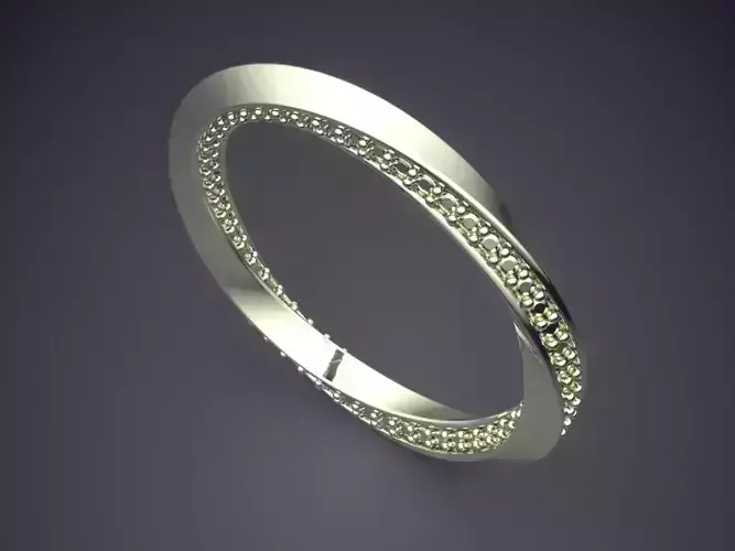 Simple Yet Complex Designed Ring With Tiny Diamonds CAD 5093