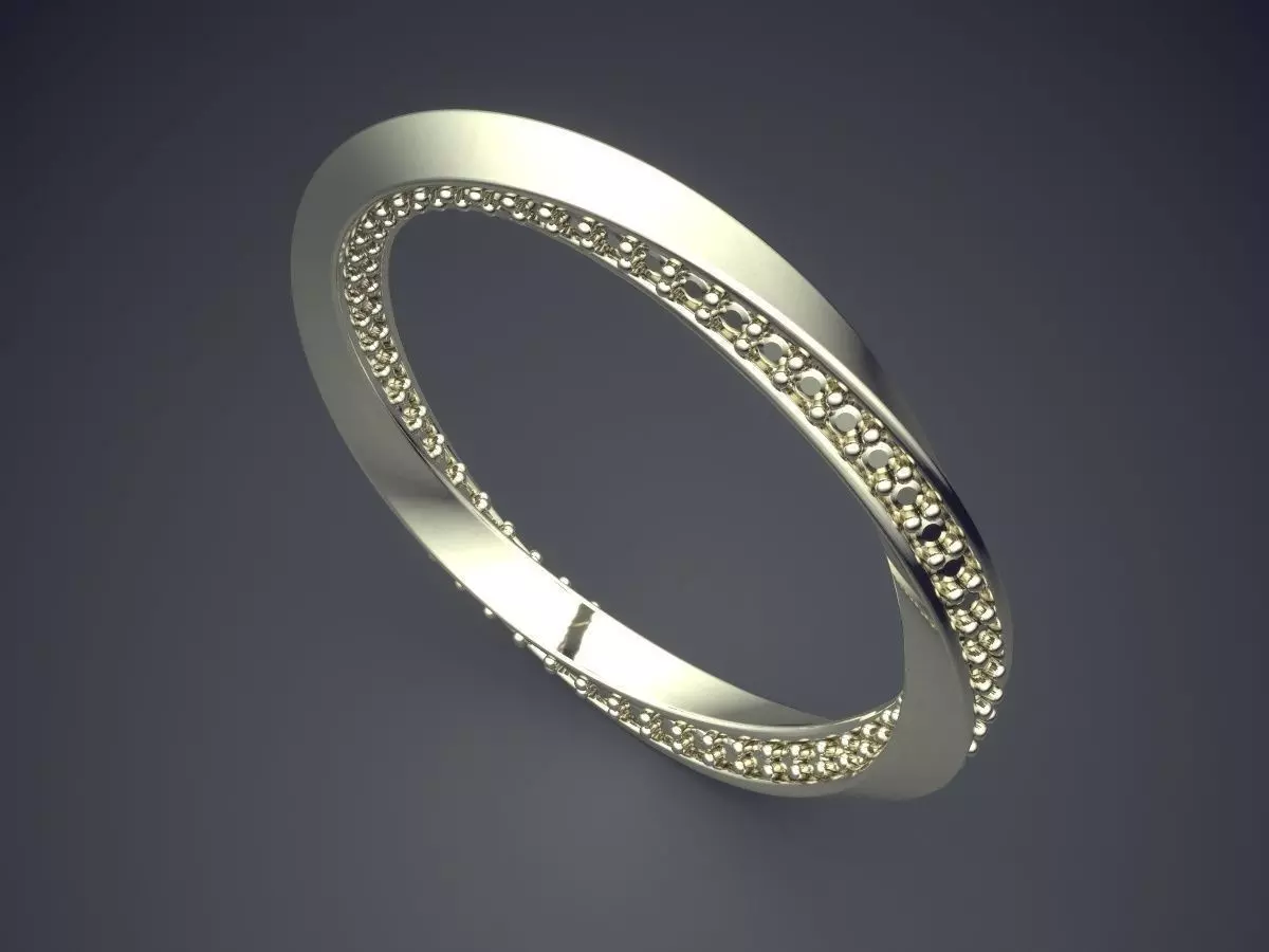 Simple Yet Complex Designed Ring With Tiny Diamonds CAD 5093 3D print model_1