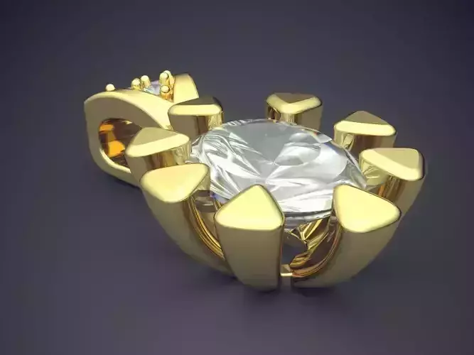 Pendant With Spikes On The Sides And Diamond CAD 5089 3D print model