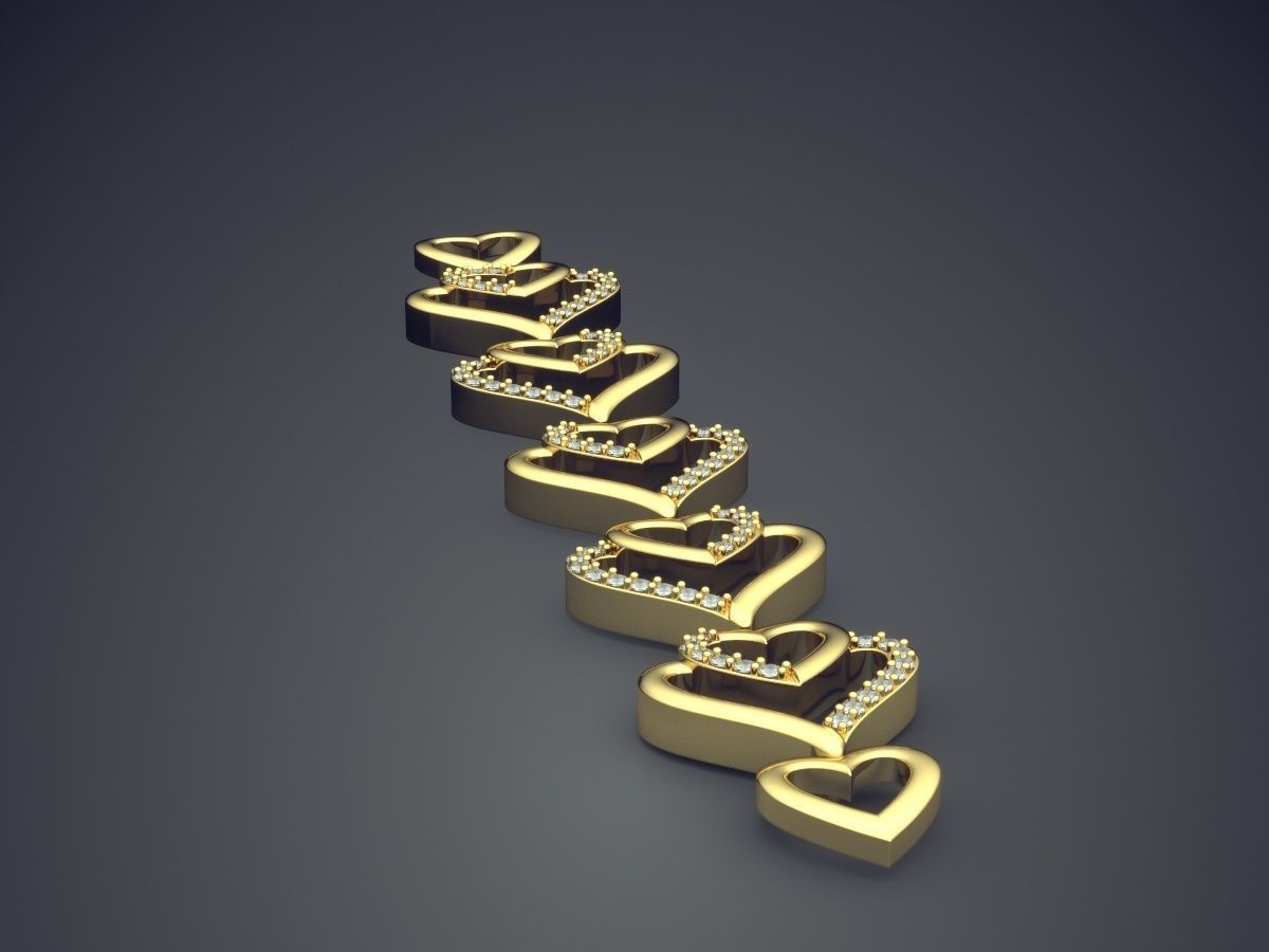 Bracelet Made From Ornaments Shaped Like Hearts CAD 5088 3D print model_3