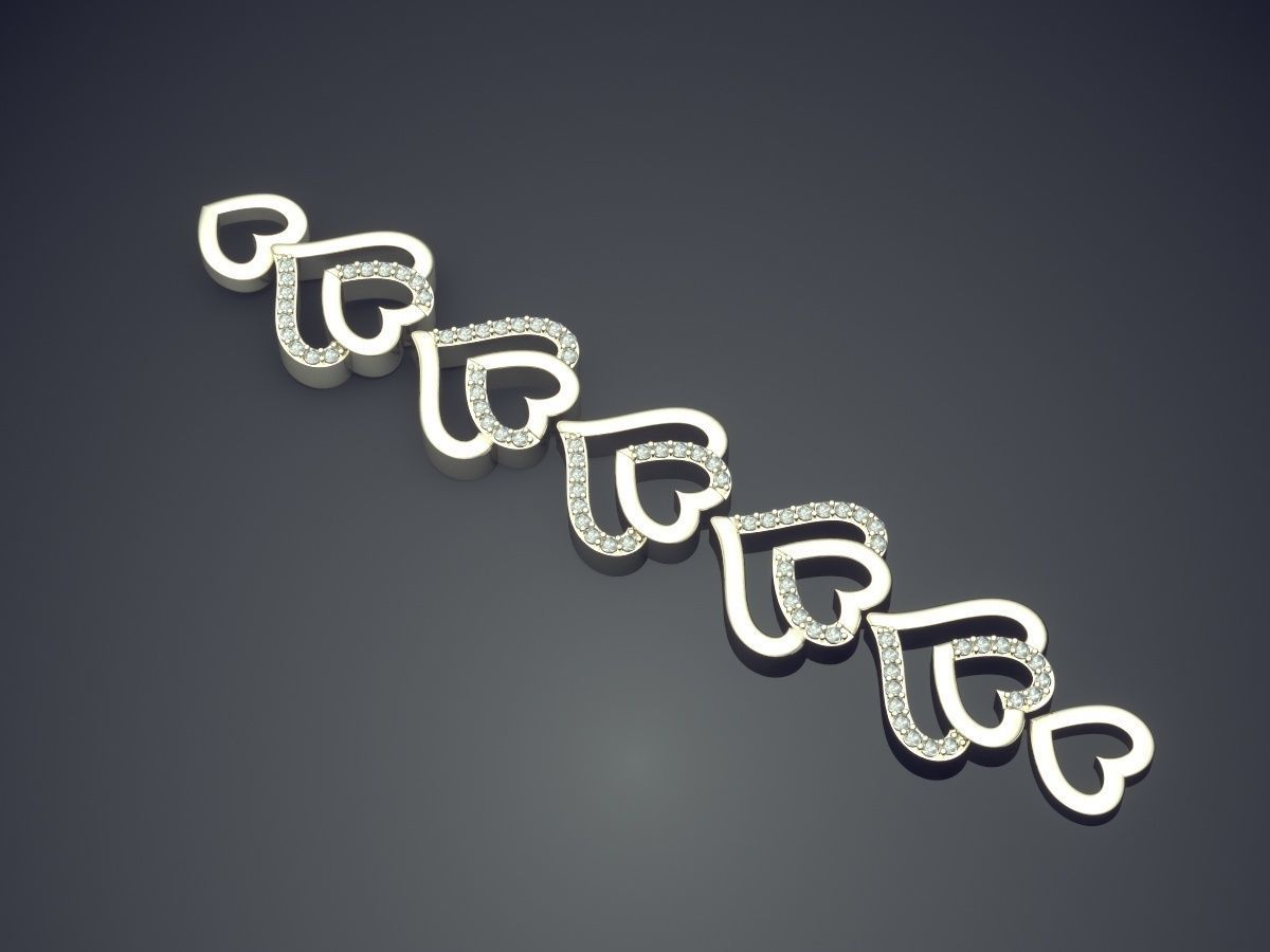 Bracelet Made From Ornaments Shaped Like Hearts CAD 5088 3D print model_1