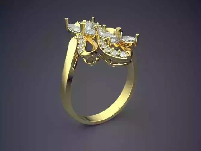 Ring With Complex Ornament On Top CAD 5080 3D print model