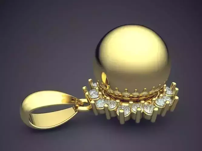 Pendant With Big Sphere Ornament CAD 5078