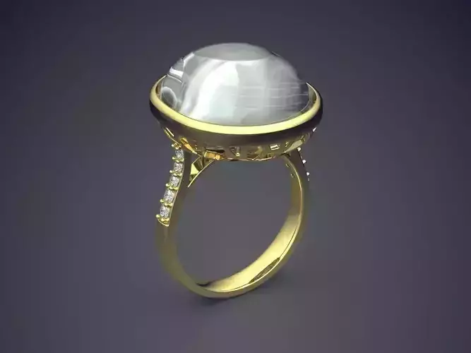 Thin Ring With Huge Diamond On Top CAD 5077