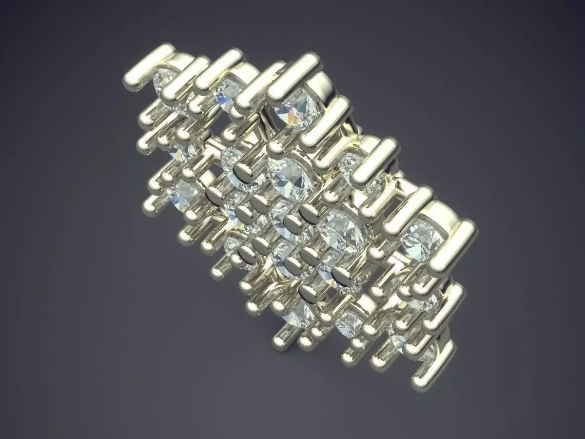Very Detailed Brooch With Small Diamonds CAD 5076 3D print model_1