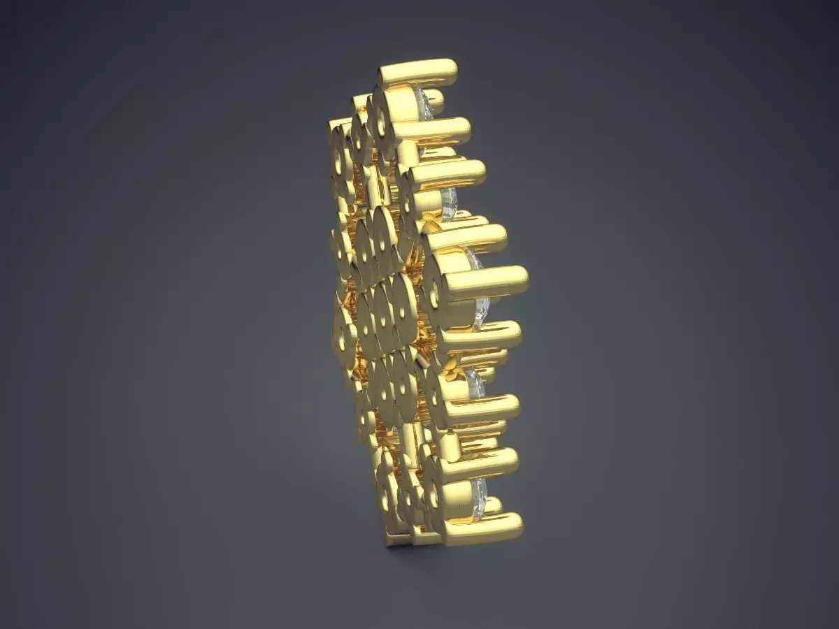Very Detailed Brooch With Small Diamonds CAD 5076 3D print model_3
